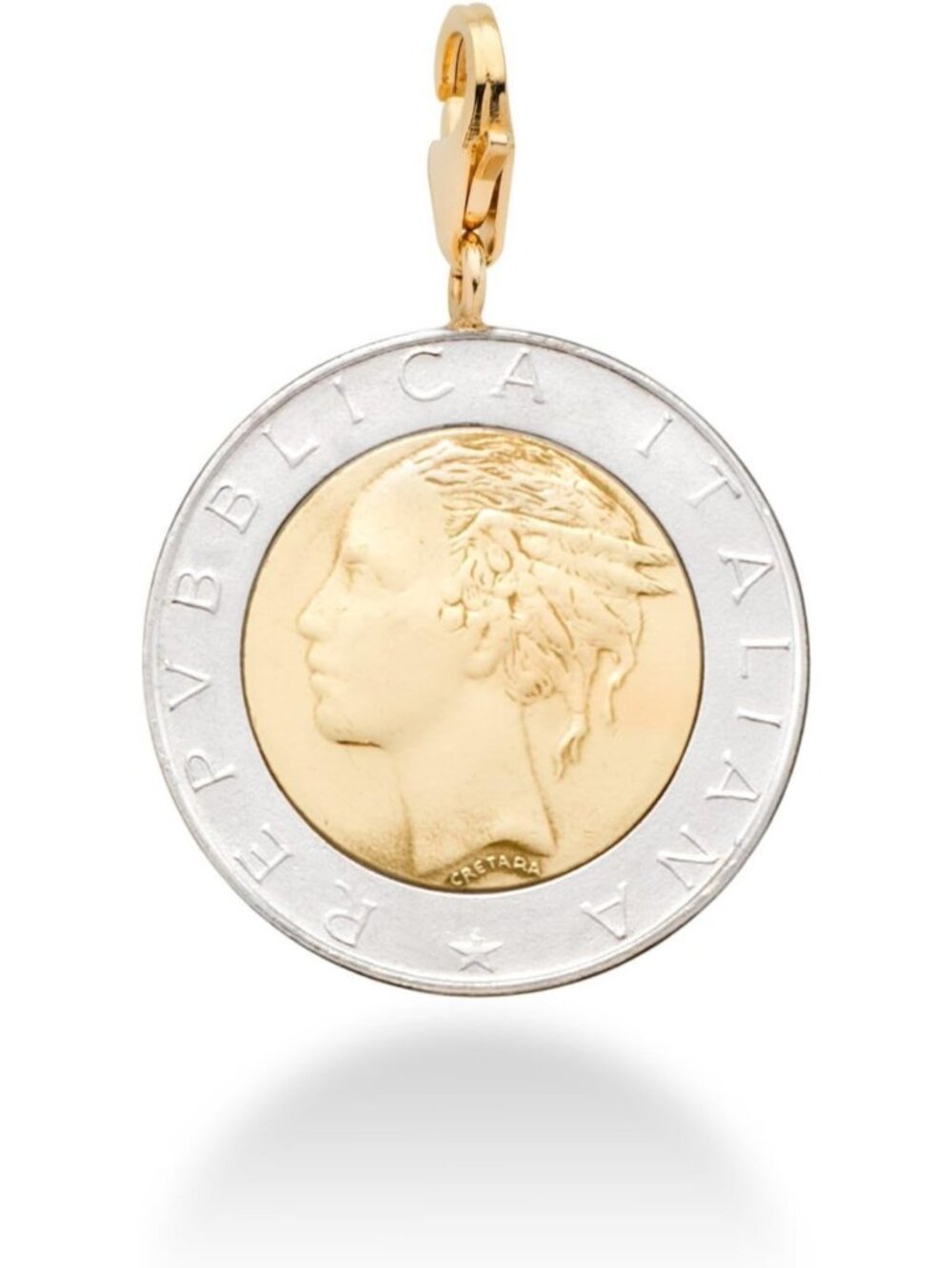 Miabella Italian 18K Gold Over 925 Sterling Silver Genuine Coin Charm